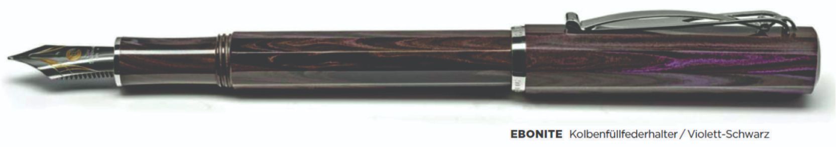 Cleo Pens EBONITE Kolbenfllfederhalter Violett-Schwarz Fountain Pen